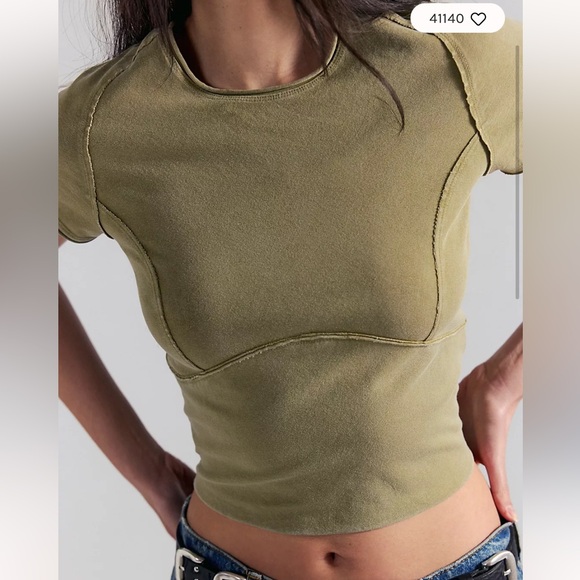 Free People Tops - We The Free Protagonist Cropped Cap Sleeve Tee